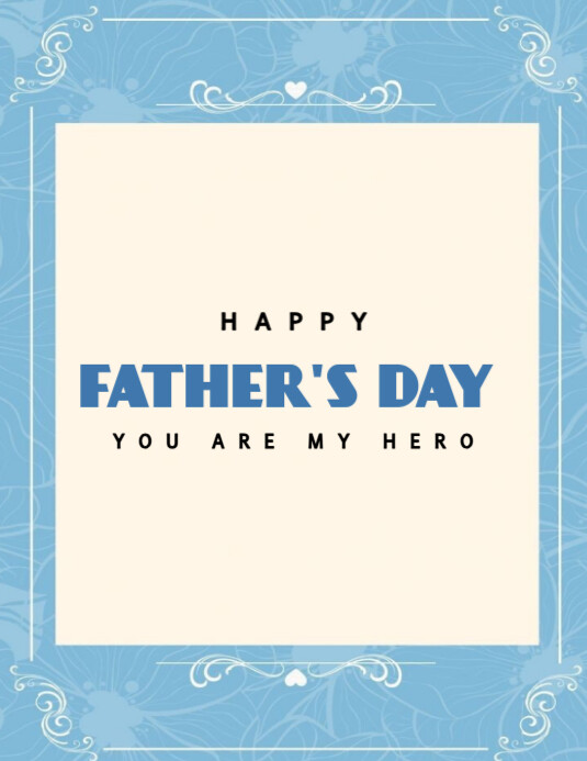 White Maximalist Happy Fathers Day Flyer (us Letter) template
