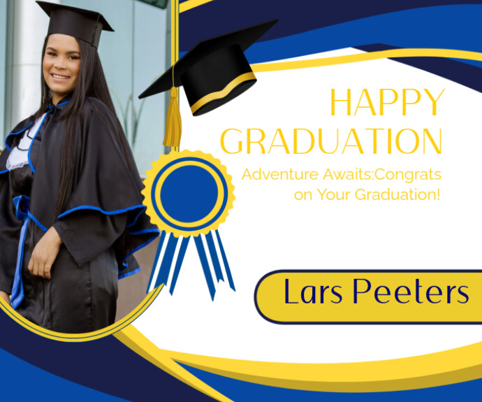 Copy of White Maximalist Happy Graduation Poster Medium Rectangle ...