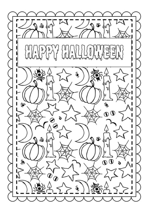 Copy of White Maximalist Happy Halloween Coloring Pages For ...
