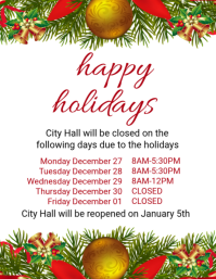 White Maximalist Happy Holidays Flyer (us Letter) template