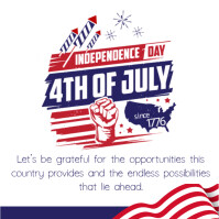 White Maximalist Happy Independence Day Instagram Post template