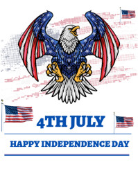 White Maximalist Happy Independence  Flyer (us Letter) template