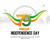 White Indian Independence Day Medium Rectangle Template