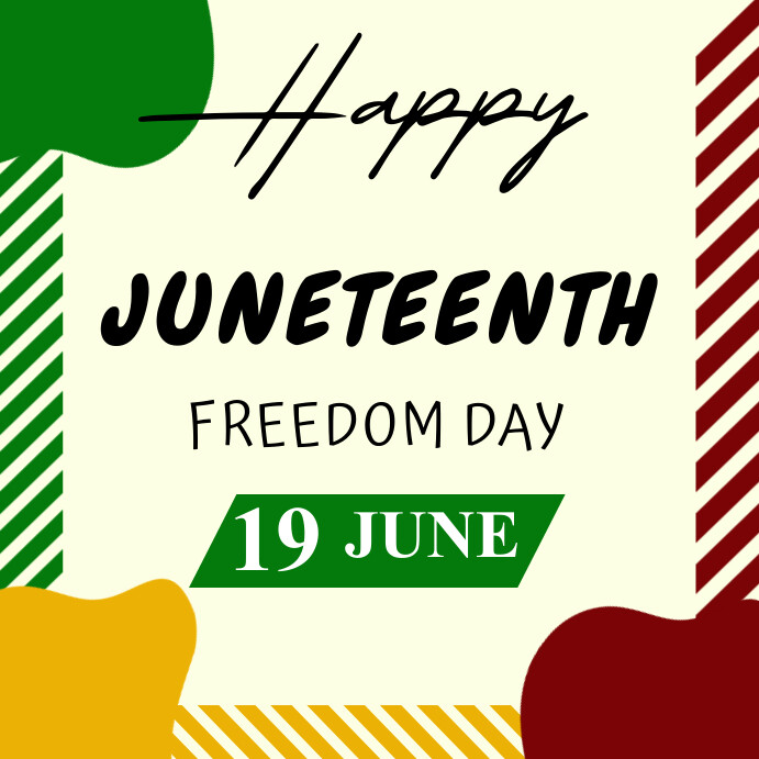 White Maximalist Happy Juneteenth Day Instag Template | PosterMyWall