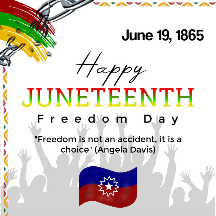 White Maximalist Happy Juneteenth  Instagram Post template