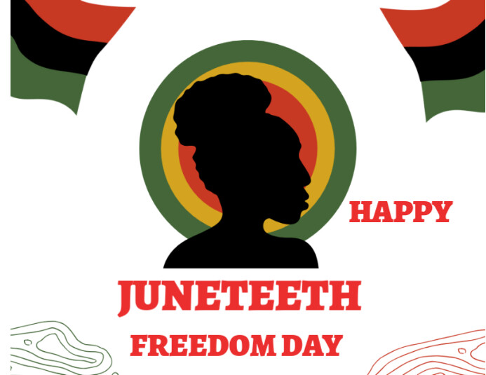 White Maximalist Happy Juneteeth Freedom Day Flyer (us Letter) template