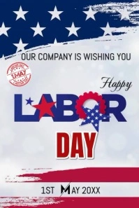 White Maximalist Happy Labour Day Pinterest Graphic template