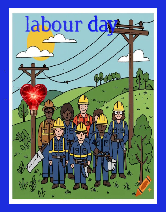 White Maximalist Happy Labour Day Poster/wallboard Cartaz/placa template