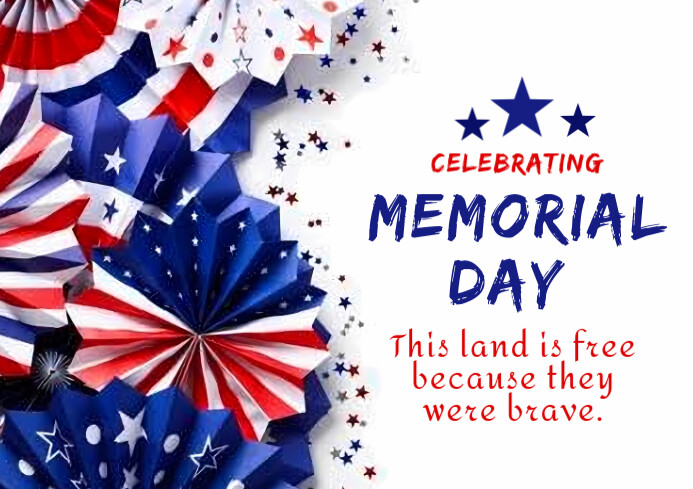 White Maximalist Happy Memorial Day A4 Template | PosterMyWall