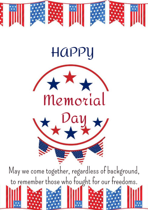 Copy of White Maximalist Happy Memorial Day A4 | PosterMyWall