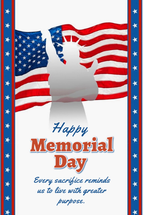 White Maximalist Happy Memorial Day Banner 4' × 6' Template | PosterMyWall