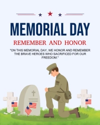White Maximalist Happy Memorial Day Celebration Flyers  Instagram Portrait template