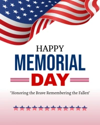 White Maximalist Happy Memorial Day Celebration Flyers  Instagram Portrait template