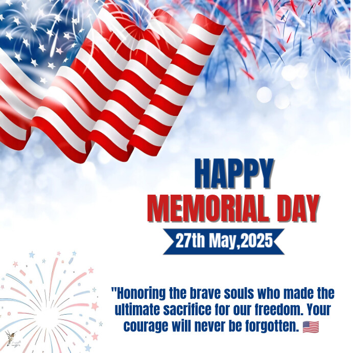Copy of White Maximalist Happy Memorial Day Instagram Post | PosterMyWall