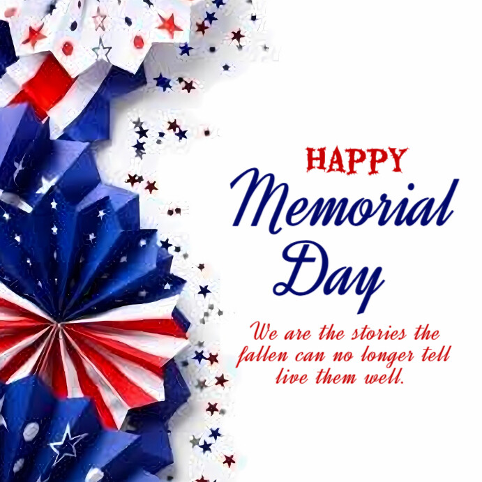 White Maximalist Happy Memorial Day Instagram Post Template | PosterMyWall