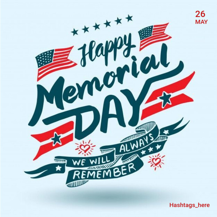 White Maximalist Happy Memorial Day Instagram Post Template | PosterMyWall