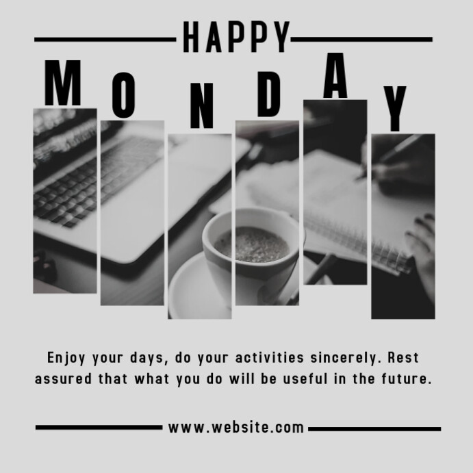 Copy of White Maximalist Happy Monday Instagram Post | PosterMyWall