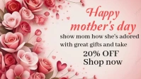 White Maximalist Happy Mother's Day 20%off Youtube Thumbnail template