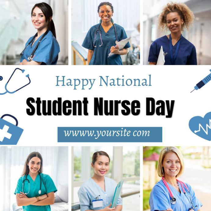 White Maximalist Happy National Student Nurse Day Free Social Media ...