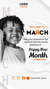 White Maximalist Happy New Month Wishes Template  Instagram Story