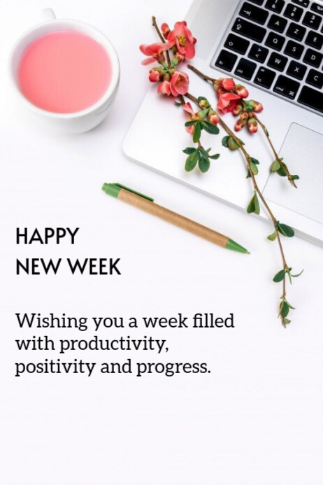 Happy Rpsgt Week White Maximalist Happy New Week Poster Template | PosterMyWall