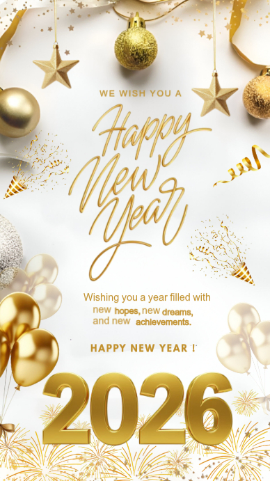Copy of White Maximalist Happy New Year 2026 Instagram Story | PosterMyWall