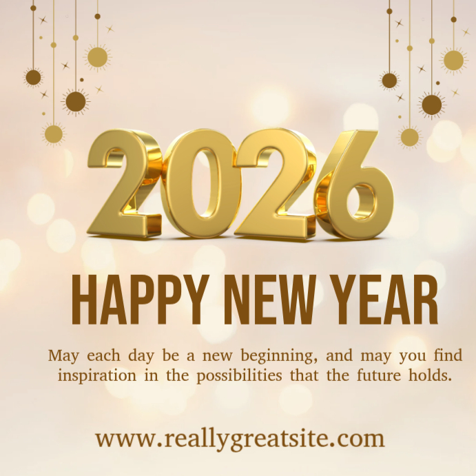 Plantilla de White Maximalist Happy New Year 2026 Instagram Post ...