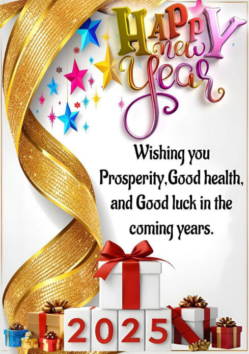 Copy of White Maximalist Happy New Year A4 | PosterMyWall