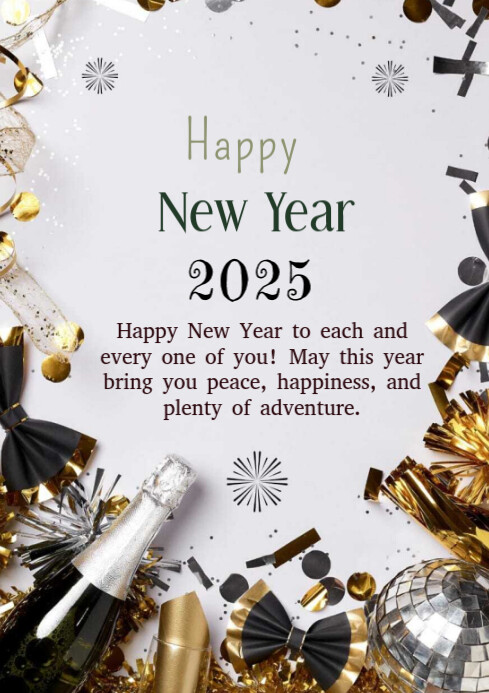Copy of White Maximalist Happy New Year Closed A4 | PosterMyWall