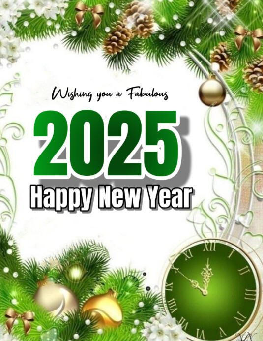 Copy of White Maximalist Happy New Year Flyer (us Letter) | PosterMyWall