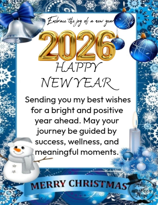 White Maximalist Happy New Year Flyer (us Letter) Template | PosterMyWall