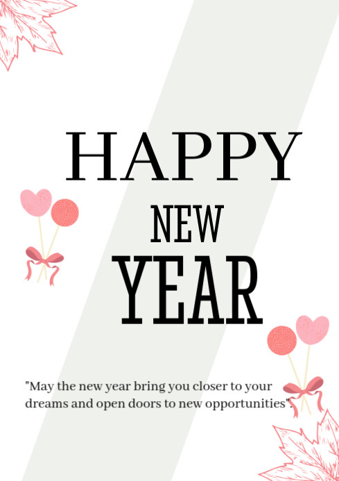 Plantilla de White Maximalist Happy New Year Flyers A4 | PosterMyWall