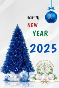 White Maximalist  Happy New Year  Pinterest Graphic template
