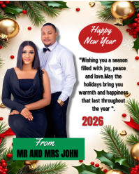 White Maximalist Happy New Year Wishes  Instagram Portrait template