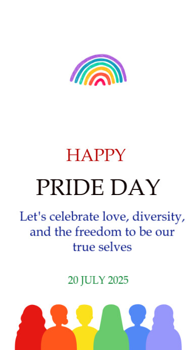 White Maximalist Happy Pride Month  Instagram Story template