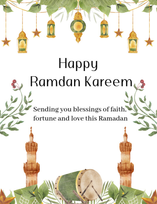 White Maximalist Happy Ramda Flyer (us Letter) template