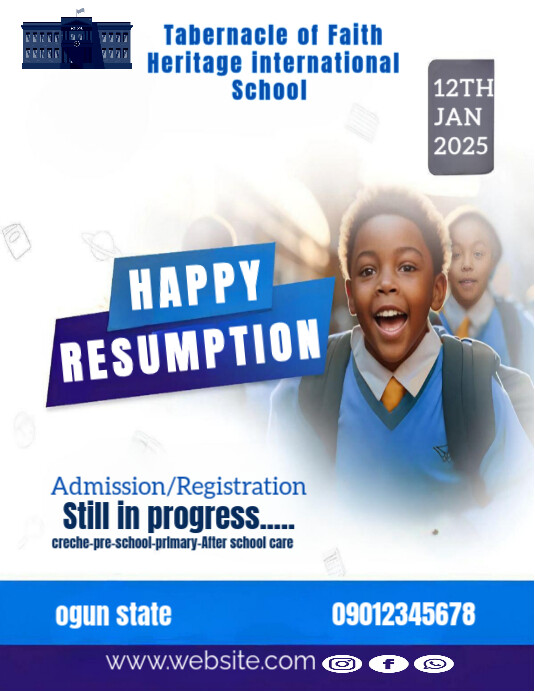 White Maximalist Happy Resumption Flyer (us Letter) Template | PosterMyWall