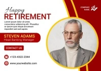 White Maximalist Happy Retirement Postcard ไปรษณียบัตร template