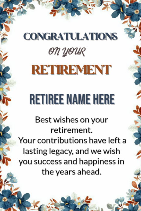White Maximalist Happy Retirement Poster Template | PosterMyWall