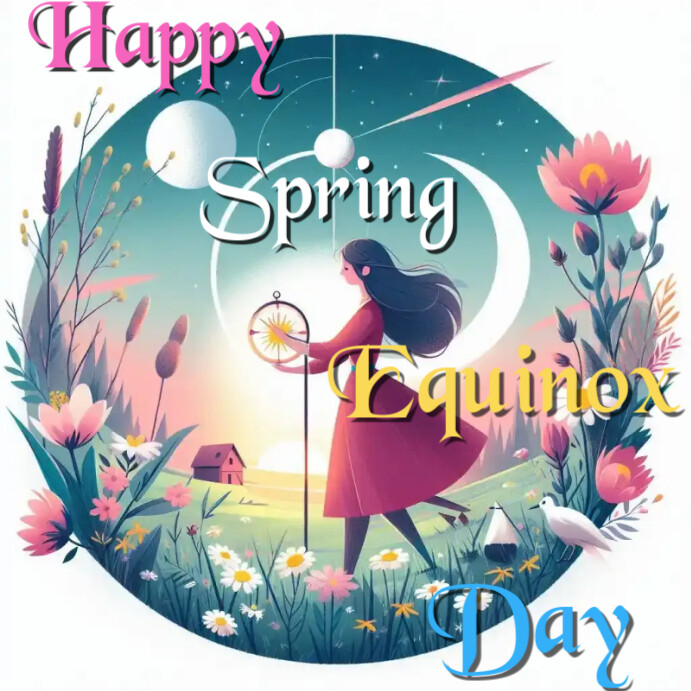 Copy of White Maximalist Happy Spring Equinox Day Instagram Post ...