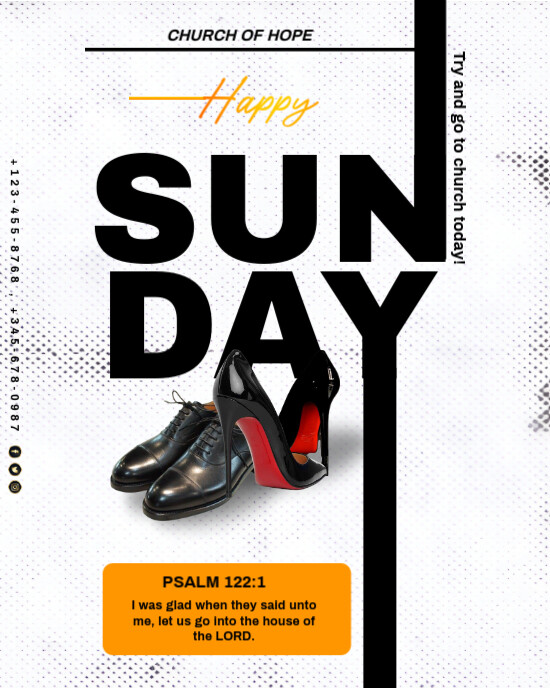 White Maximalist Happy Sunday  Instagram Portrait template