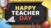 White Maximalist Happy Teacher's Day Digital Display (16:9) template