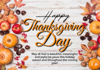White Maximalist Happy Thanksgiving  A5 template