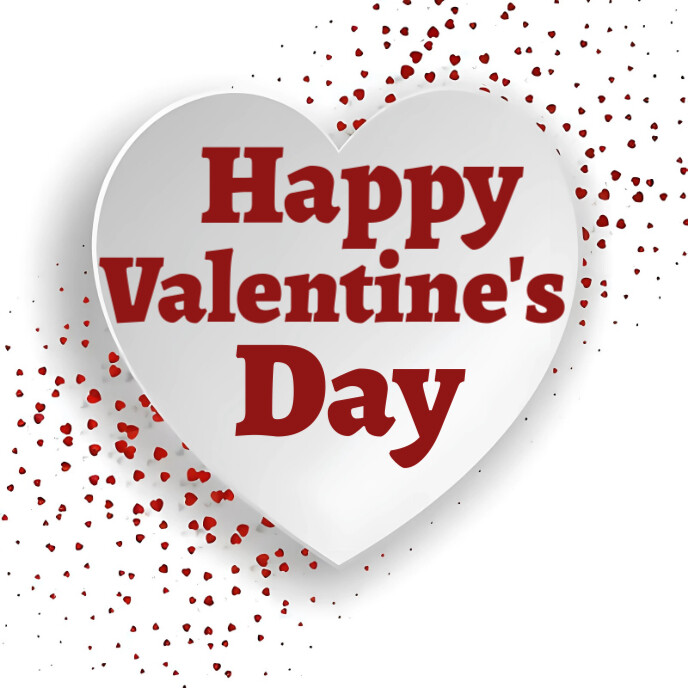 White Maximalist Happy Valentine's Day 2025 Album Cover template