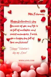 White Maximalist Happy Valentine Day Pinterest Graphic template