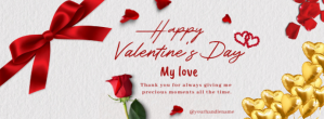 White Maximalist Happy Valentines Day My Best Friend Facebook Cover Photo Facebook-Cover template