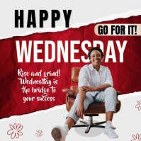 White Maximalist Happy Wednesday Logo template