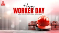 White Maximalist Happy Worker Day Blog Header template
