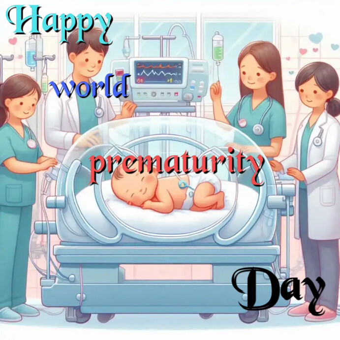 White Maximalist Happy World Prematurity Day  Instagram Post template