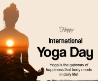 White Maximalist Happy Yoga Day  Medium Rectangle template